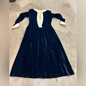 Nipon Boutique Navy maxi Dress velvet velour vintage whimsigoth witchy
